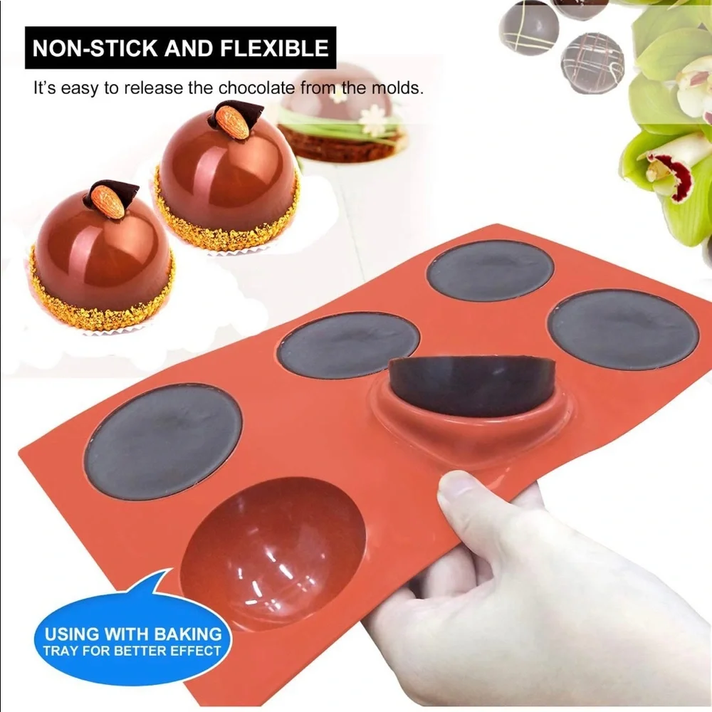 Silicone Mold for Chocolate Bomb, Circle Baking Molds‎ Large 2.7